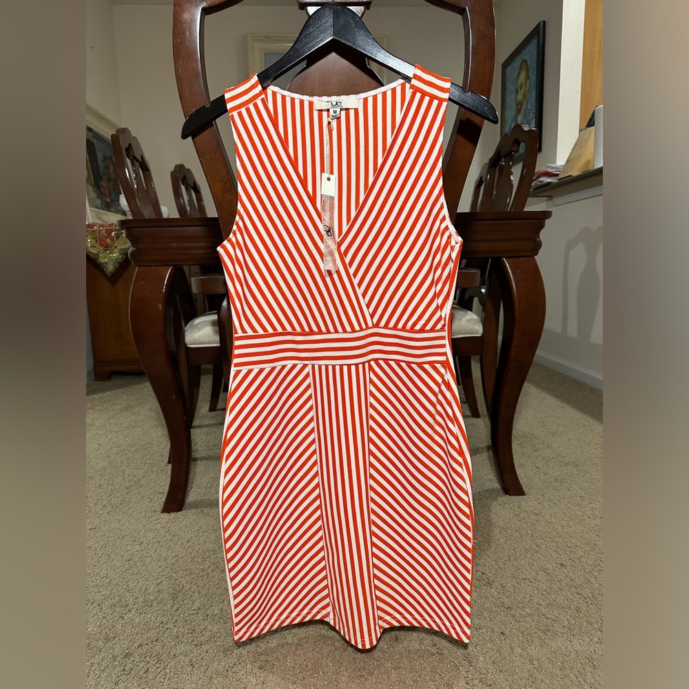 Orange & White Mini Dress